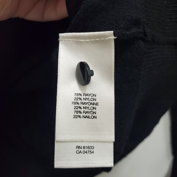 Kenneth Cole New York Women's Black Rayon Knit Button Front Crew Cardigan Size S - Picture 4 of 5